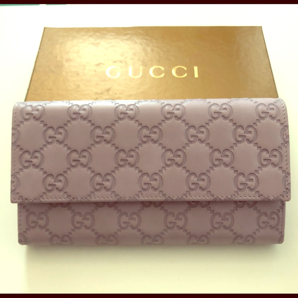 Authentic Gucci Lavender Purple Guccissima Wallet